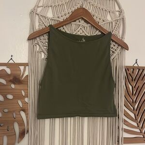 Intimately Free People Olive High Boat Neck Tank Top